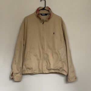Polo Ralph Lauren classic Khaki jacket with plaid under collar Size XL